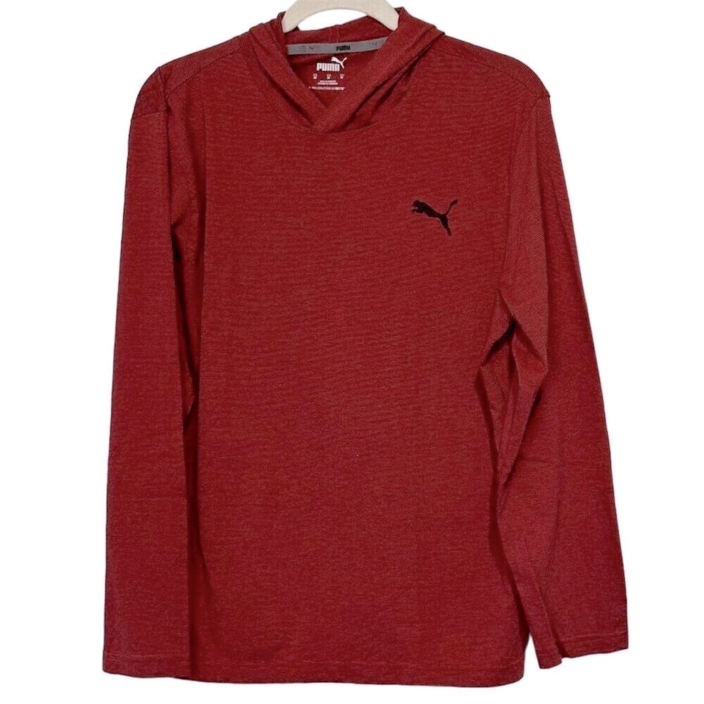 PUMA Men's Red Pullover Hoodie Size‎ M Long Sleeve Lightweight